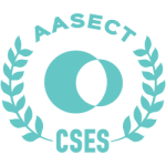 The image is the logo of the American Association of Sexuality Educators, Counselors and Therapists (AASECT) Certification Program (CSE). It is a sage image with the AASECT logo on the left and the text "CSE" on the right.